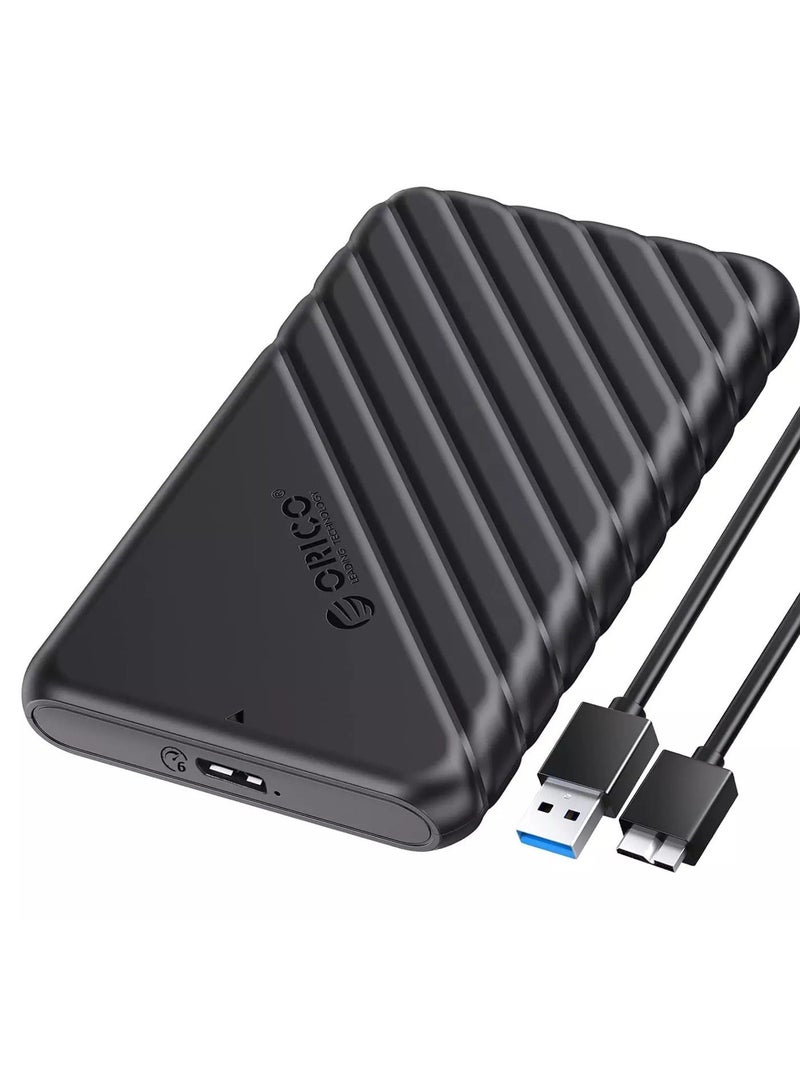 Orico 2.5 inch External Hard Drive Enclosure USB 3.0 to SATA III for 7mm and 9.5mm SATA HDD SSD Tool Free [UASP Supported] Black (25PW1-U3) - Image 1